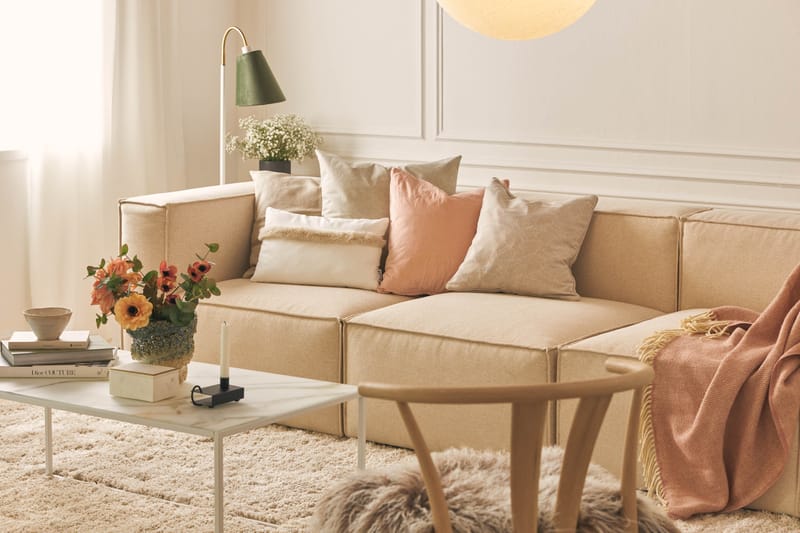 Cubo 4-seters Dyp Modulsofa i Stoff - Beige - Møbler - Sofaer - 3 seter sofa