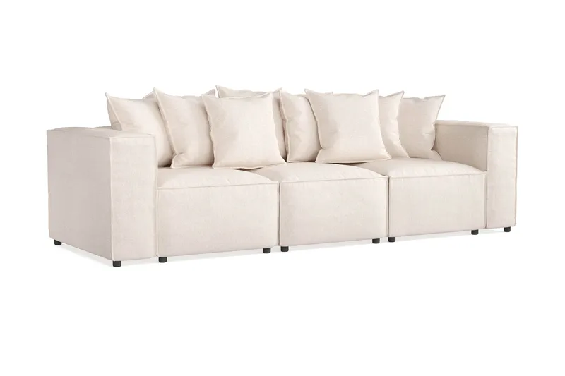 Cubo 4-seters Dyp Modulsofa i Stoff - Beige - Møbler - Sofaer - 3 seter sofa