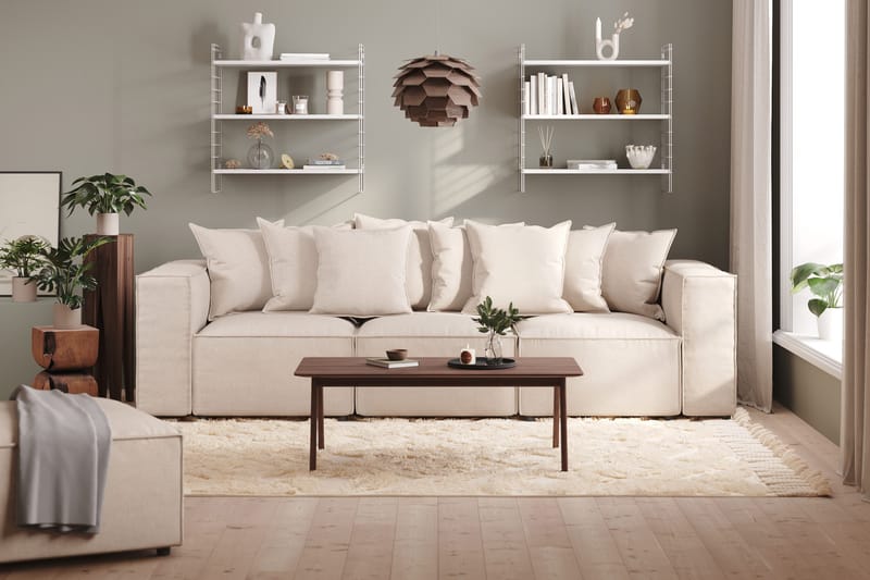Cubo 4-seters Dyp Modulsofa i Stoff - Beige - Møbler - Sofaer - 3 seter sofa
