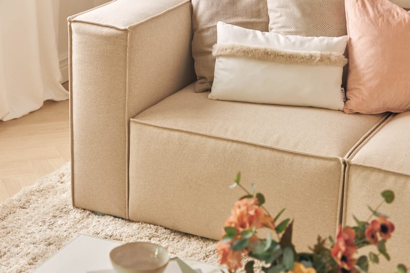 Cubo 4-seters Dyp Modulsofa i Stoff - Beige - Møbler - Sofaer - 3 seter sofa