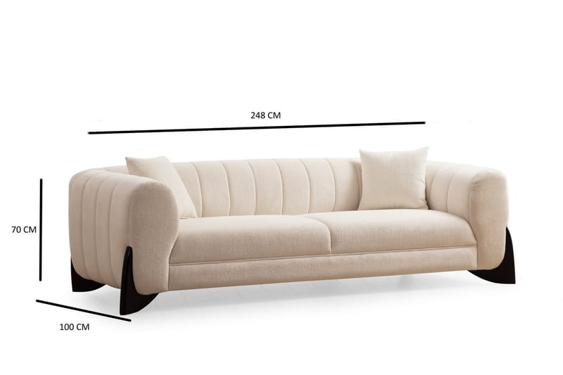 Devid Sofa 3-seter - Hvit - Møbler - Sofaer - 3 seter sofa