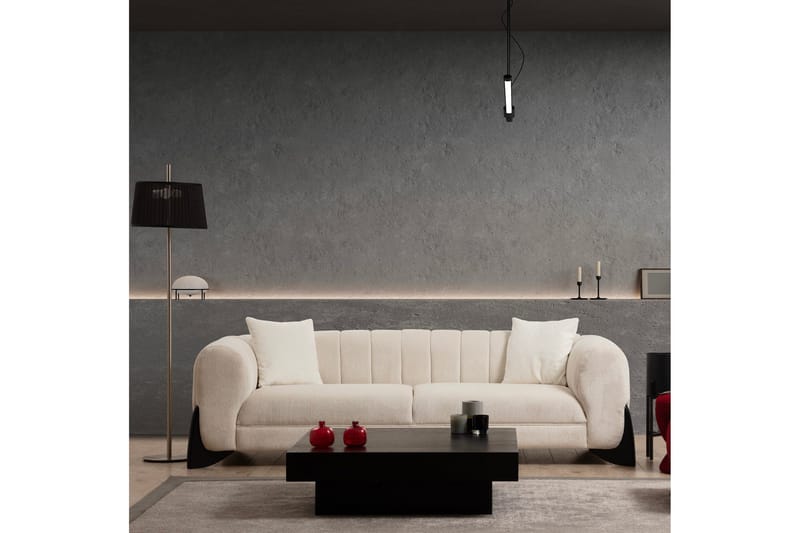 Devid Sofa 3-seter - Hvit - Møbler - Sofaer - 3 seter sofa
