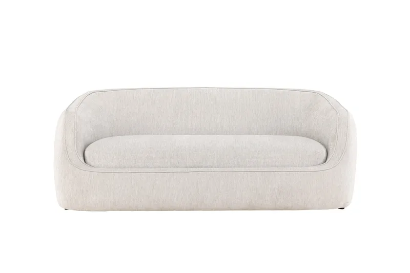 Elio 3-seters Myk Buet Sofa i Stoff, Lys Beige
