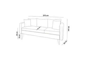 Espeut 3-seter Sofa - Brun - Møbler - Sofaer - 3 seter sofa