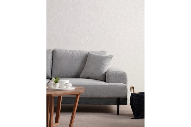 Eti 3-seter Sofa 98 cm i Stoff med Lave Armlener - Grå - Møbler - Sofaer - 3 seter sofa
