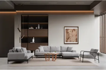 Eti 3-seter Sofa 98 cm i Stoff med Lave Armlener - Grå - Møbler - Sofaer - 3 seter sofa