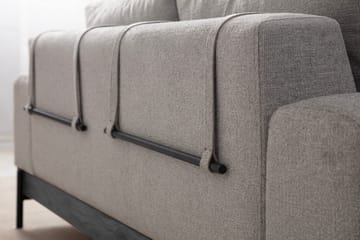Eti 3-seter Sofa 98 cm i Stoff med Lave Armlener - Grå - Møbler - Sofaer - 3 seter sofa