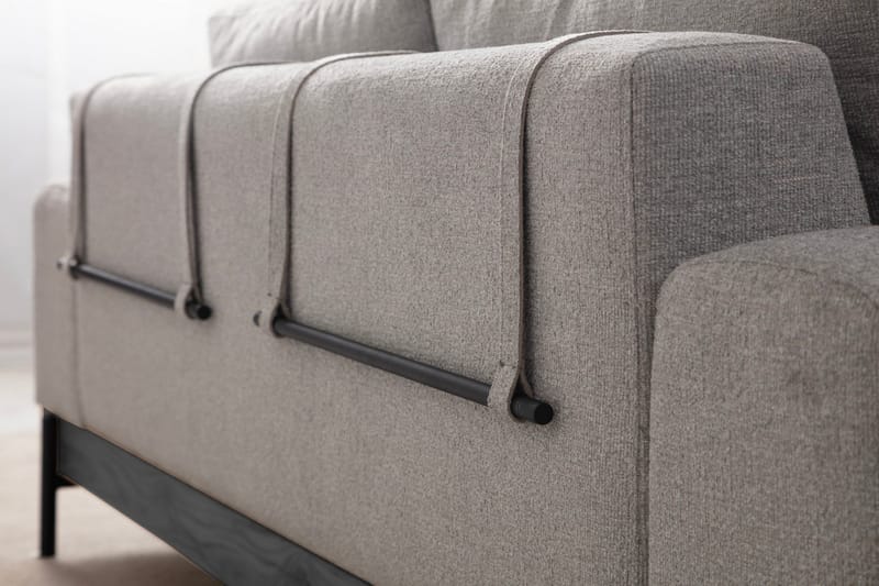 Eti 3-seter Sofa 98 cm i Stoff med Lave Armlener - Grå - Møbler - Sofaer - 3 seter sofa