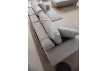 Eti 3-seter Sofa i Stoff med Treunderstell - Grå - Møbler - Sofaer - 3 seter sofa