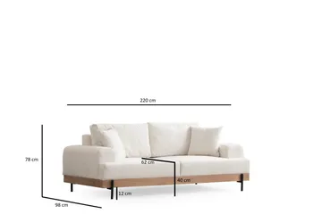 Eti Sofa 3-seter - Hvit - Møbler - Sofaer - 3 seter sofa