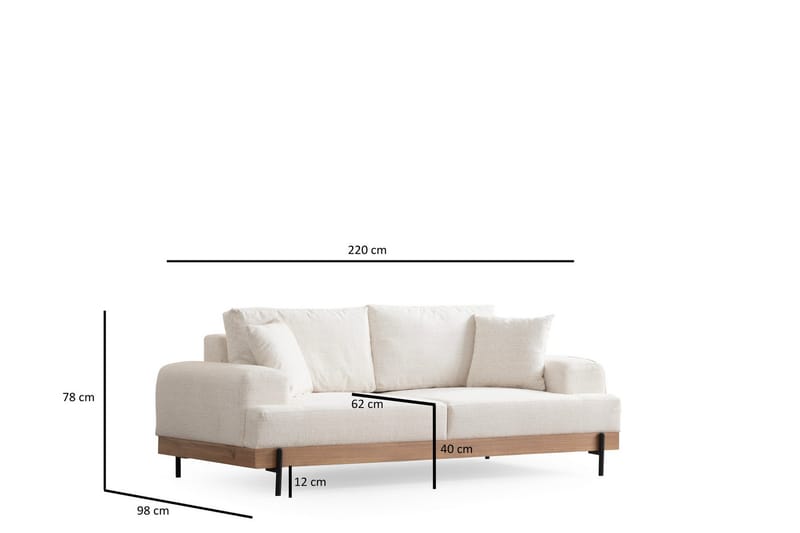 Eti Sofa 3-seter - Hvit - Møbler - Sofaer - 3 seter sofa