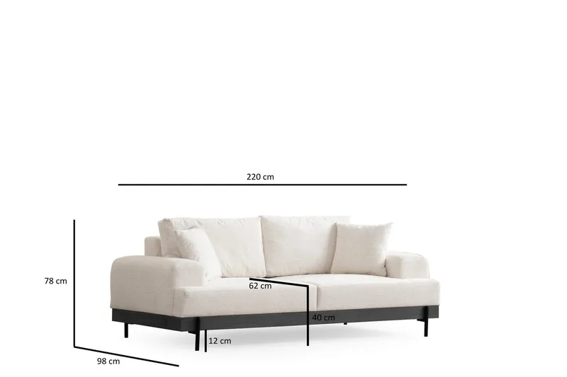 Eti Sofa 3-seter - Hvit - Møbler - Sofaer - 3 seter sofa