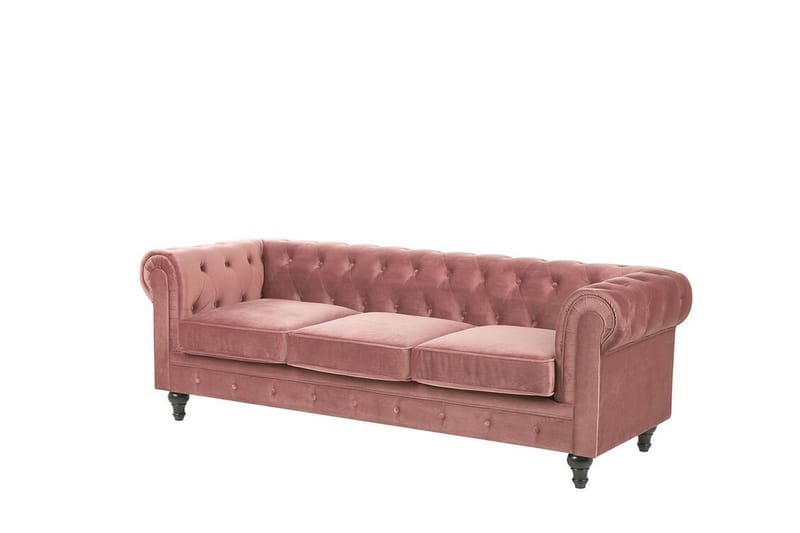 3-seter Sofa Feero - Rosa/Fløyel - 3 seter sofa