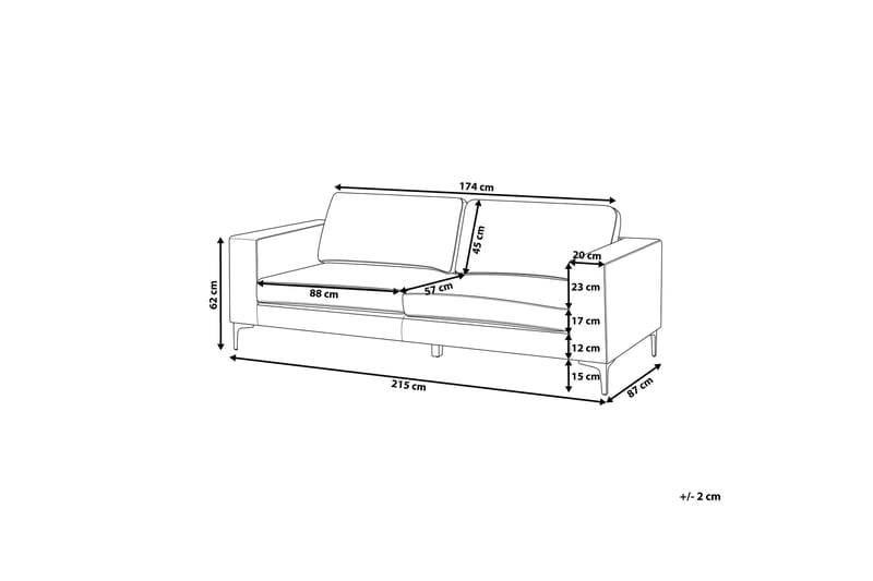 Fløyelssofa Alvetorp - Blå - Fløyelssofaer - 3 seter sofa