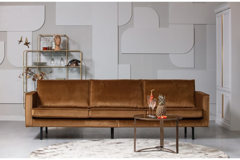 Fløyelssofa Dotty 3-seter - Gul - Møbler - Sofaer - 3 seter sofa