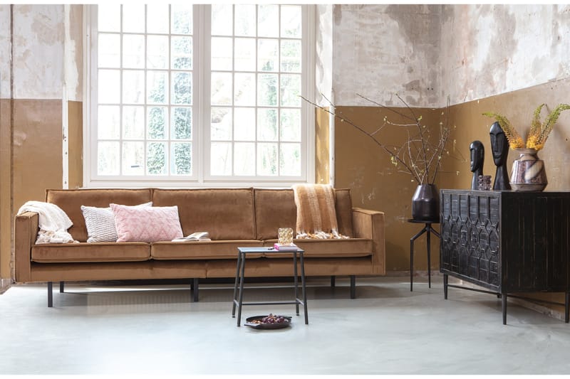Fløyelssofa Dotty 3-seter - Gul - Møbler - Sofaer - 3 seter sofa