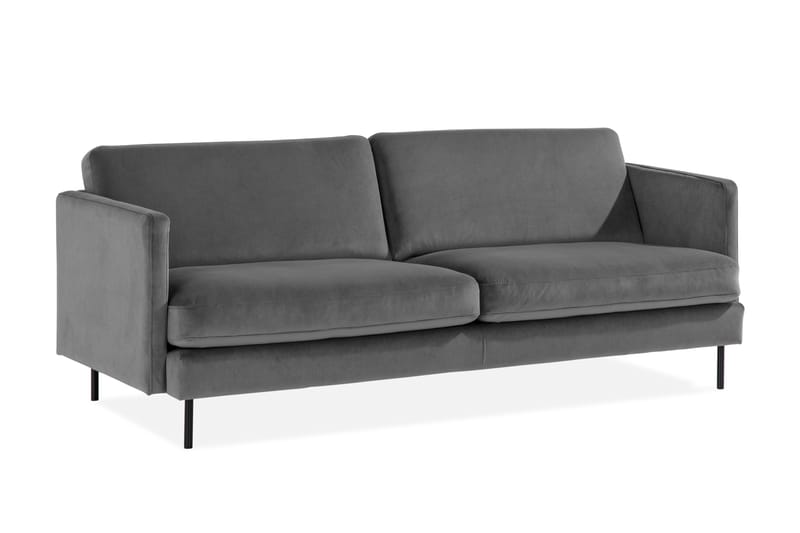 Fløyelssofa Elion 3-seter - Lysgrå - Fløyelssofaer - 3 seter sofa