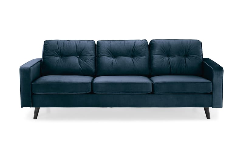 Fløyelssofa Miller 3-seter - Midnattsblå - Fløyelssofaer - 3 seter sofa