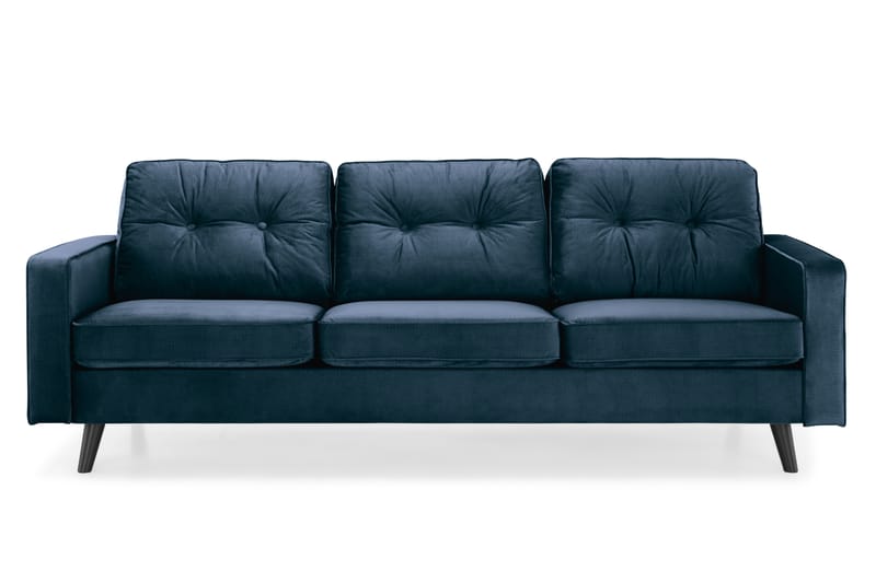 Fløyelssofa Miller 3-seter - Midnattsblå - Fløyelssofaer - 3 seter sofa