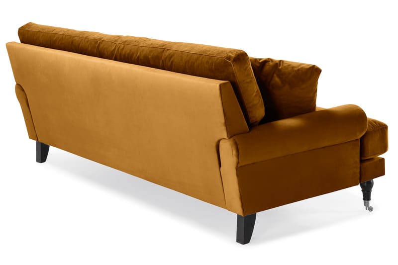 Fløyelssofa Webber 3-seter - Amber|Krom - Fløyelssofaer - Howard-sofaer - 3 seter sofa