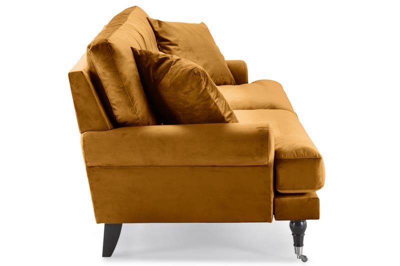 Fløyelssofa Webber 3-seter - Amber|Krom - Fløyelssofaer - Howard-sofaer - 3 seter sofa