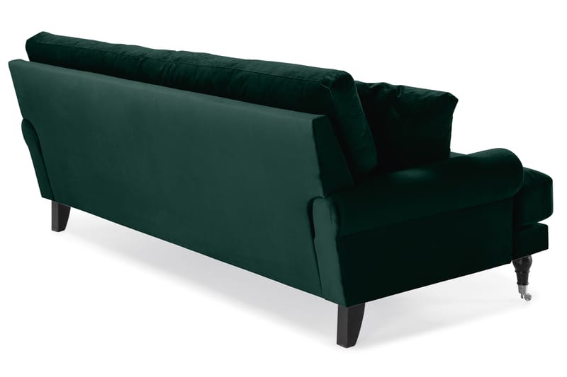 Fløyelssofa Webber 3-seter - Mørkgrønn|Krom - Fløyelssofaer - Howard-sofaer - 3 seter sofa