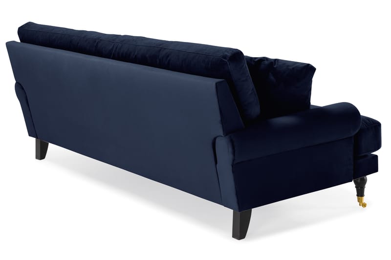 Fløyelssofa Webber 3-seter - Midnattsblå|Messing - Fløyelssofaer - Howard-sofaer - 3 seter sofa