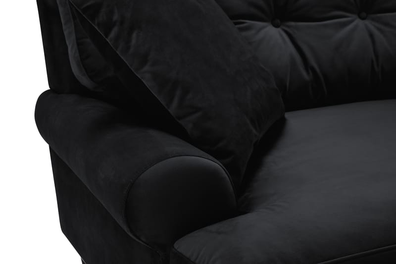 Fløyelssofa Webber 3-seter - Svart|Krom - Fløyelssofaer - Howard-sofaer - 3 seter sofa