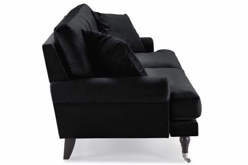 Fløyelssofa Webber 3-seter - Svart|Krom - Fløyelssofaer - Howard-sofaer - 3 seter sofa