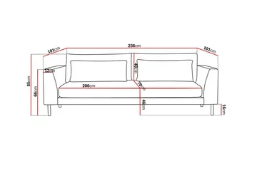 Florenz 3-seters Stoffsofa - Beige - Møbler - Sofaer - 3 seter sofa
