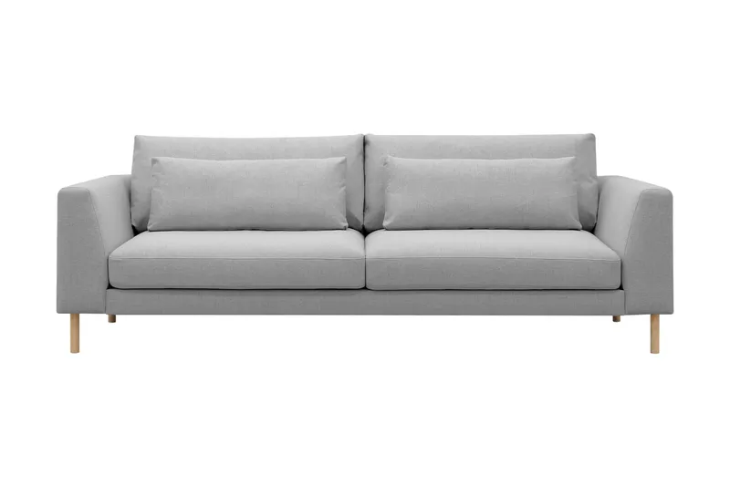 Florenz 3-seters Stoffsofa, Lysegrå