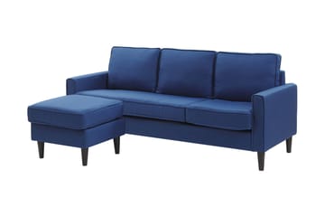 Fuimaono Sofa med Fotskammel - Blå - Møbler - Sofaer - 3 seter sofa