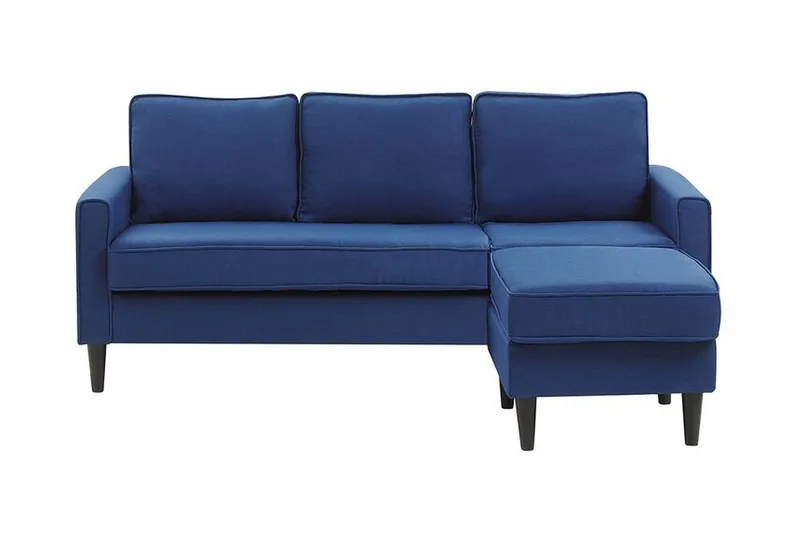 Fuimaono Sofa med Fotskammel - Blå - Møbler - Sofaer - 3 seter sofa