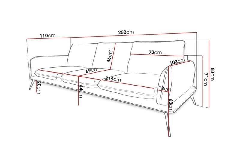 Graystone 3-sits Soffa beige - Møbler - Sofaer - 3 seter sofa