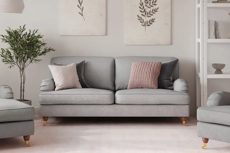 Howard Lyx 3-seters Stoffsofa - Lys grå - Møbler - Sofaer - 3 seter sofa