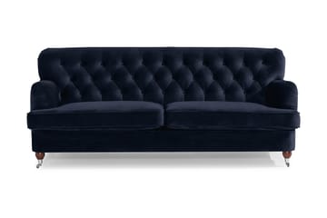 Howard Riviera 3-seters Fløyelssofa - Blå - Møbler - Sofaer - 3 seter sofa