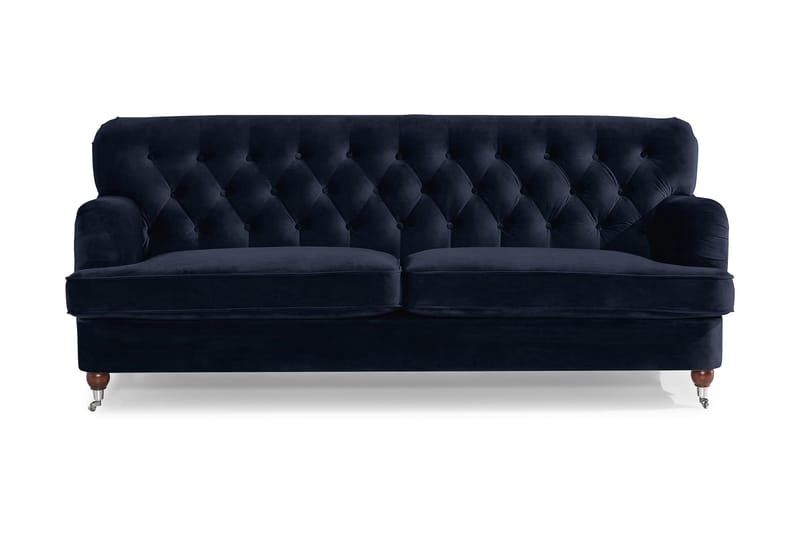 Howard Riviera 3-seters Fløyelssofa - Blå - Møbler - Sofaer - 3 seter sofa