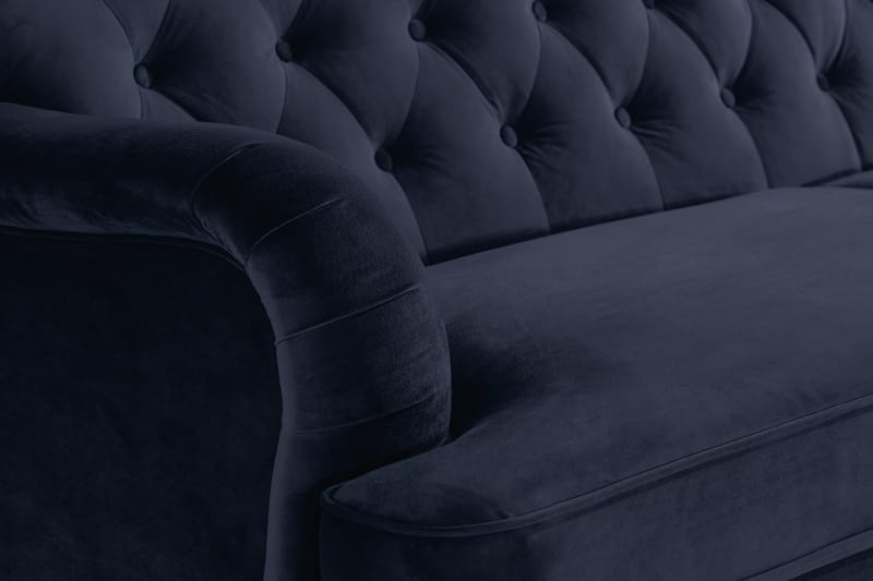 Howard Riviera 3-seters Fløyelssofa - Blå - Møbler - Sofaer - 3 seter sofa