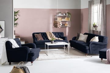 Howard Riviera 3-seters Fløyelssofa - Blå - Møbler - Sofaer - 3 seter sofa