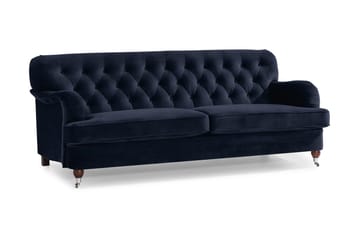 Howard Riviera 3-seters Fløyelssofa - Blå - Møbler - Sofaer - 3 seter sofa
