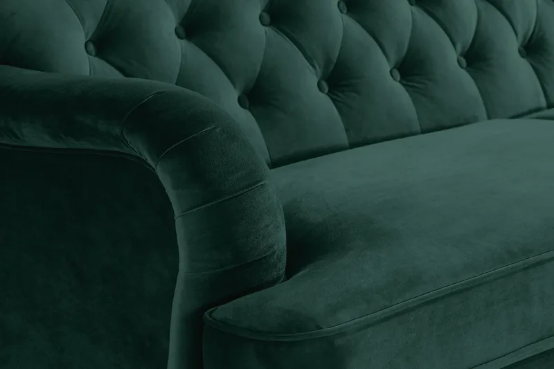 Howard Riviera 3-seters Fløyelssofa - Grønn - Møbler - Sofaer - 3 seter sofa