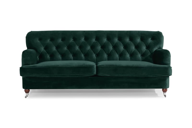 Howard Riviera 3-seters Fløyelssofa - Grønn - Møbler - Sofaer - 3 seter sofa