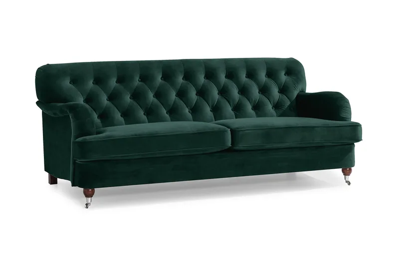 Howard Riviera 3-seters Fløyelssofa - Grønn - Møbler - Sofaer - 3 seter sofa