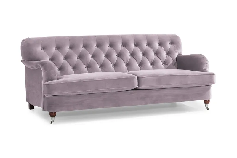 Howard Riviera 3-seters Fløyelssofa - Lilla - Møbler - Sofaer - 3 seter sofa