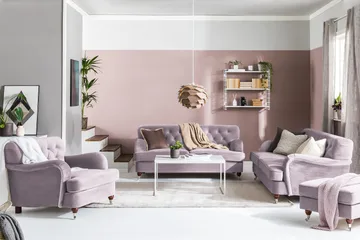 Howard Riviera 3-seters Fløyelssofa - Lilla - Møbler - Sofaer - 3 seter sofa