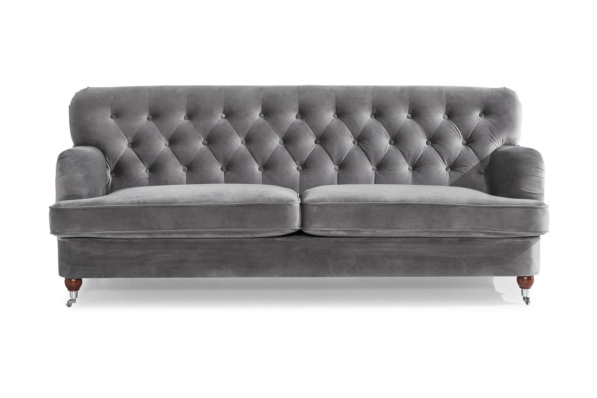 Howard Riviera 3-seters Fløyelssofa - Lys grå - Møbler - Sofaer - 3 seter sofa