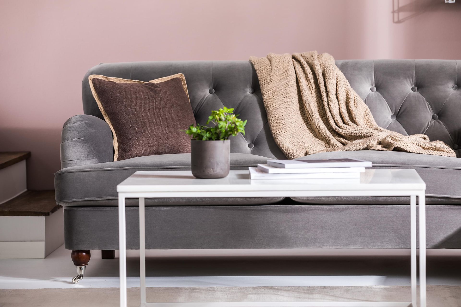 Howard Riviera 3-seters Fløyelssofa - Lys grå - Møbler - Sofaer - 3 seter sofa