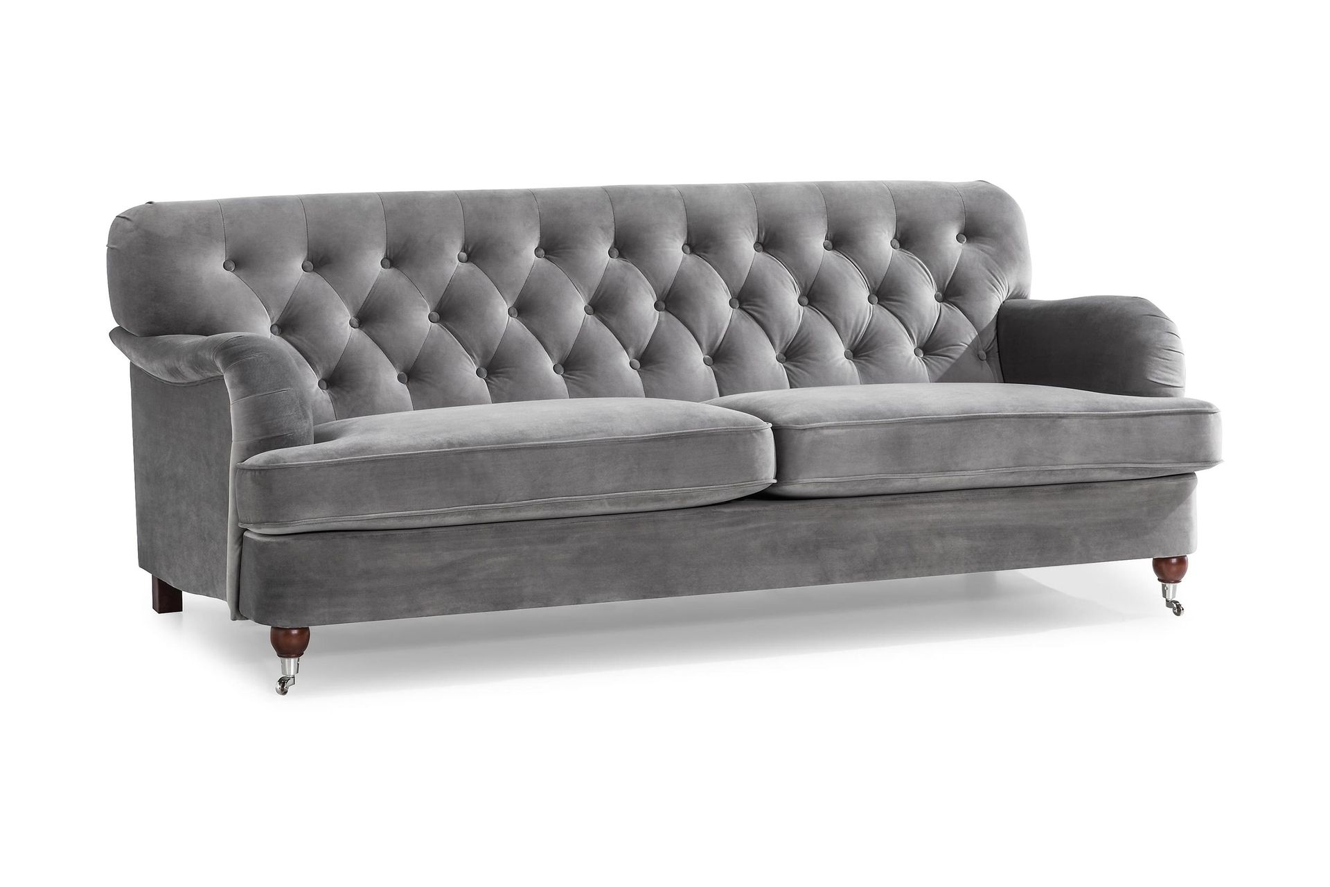 Howard Riviera 3-seters Fløyelssofa - Lys grå - Møbler - Sofaer - 3 seter sofa