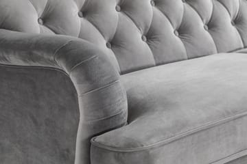 Howard Riviera 3-seters Fløyelssofa - Lys grå - Møbler - Sofaer - 3 seter sofa