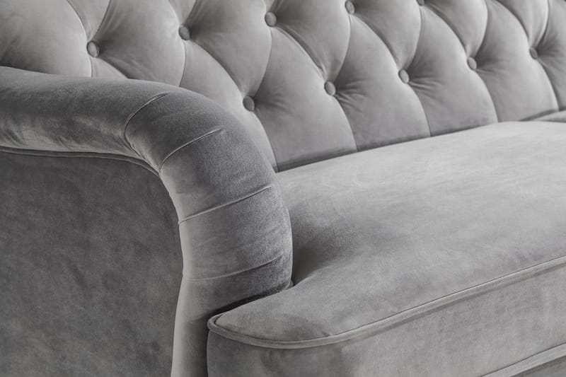 Howard Riviera 3-seters Fløyelssofa - Lys grå - Møbler - Sofaer - 3 seter sofa